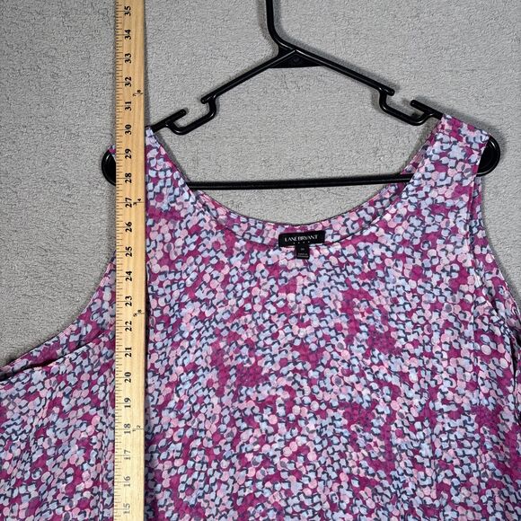 Lane Bryant Women’s Plus Size 26 Tank Top Layered Semi Sheer Purple Pink Flowers - Picture 6 of 11